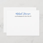 特殊ユニーク青クラシカル白 出欠カード (正面/裏面)