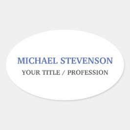 特殊ユニーク青クラシカル白 楕円形シール