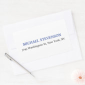 特殊ユニーク青クラシカル白 長方形シール (封筒)