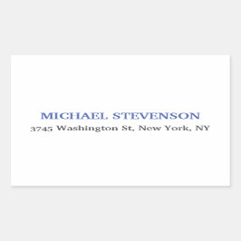 特殊ユニーク青クラシカル白 長方形シール