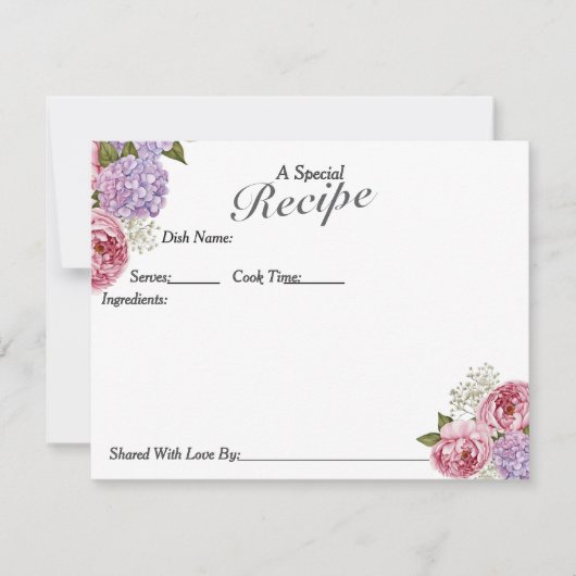 特殊レシピ牡丹あじさいベビーのブレスカード 出欠カード (正面)