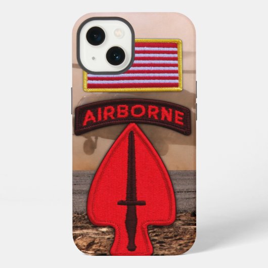 特殊作戦部隊 USASOC退役軍人 パッチ iPhoneケース (裏面)