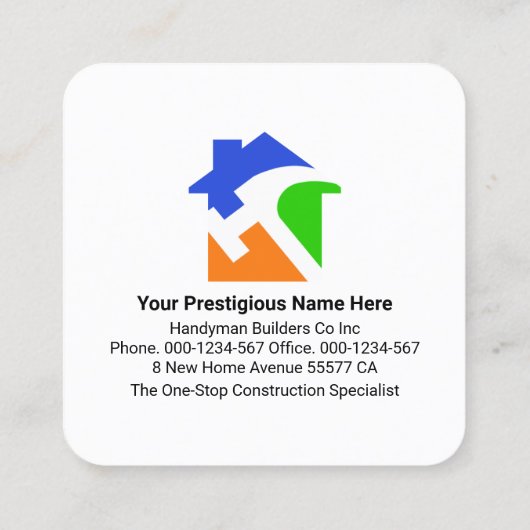 特殊便利工具建物ビルダー スクエア名刺 (裏面)