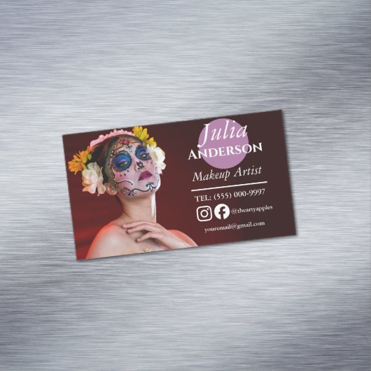 特殊効果衣装メイクアップアーティストMUA写真 マグネット名刺 (インサイチュ)