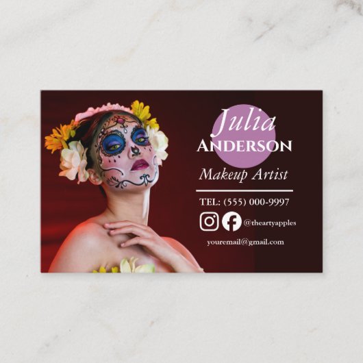 特殊効果衣装メイクアップアーティストMUA写真 名刺 (正面)