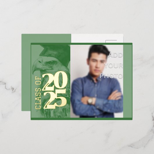 特殊卒業箔招待状葉書 箔招待状ポストカード (正面/裏面)