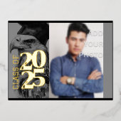 特殊卒業箔招待状葉書 箔招待状ポストカード (正面)