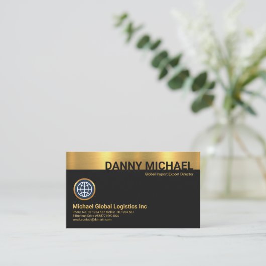 特殊名シルエット・金ゴールド・レイヤCEO創設者 名刺 (スタンド正面)