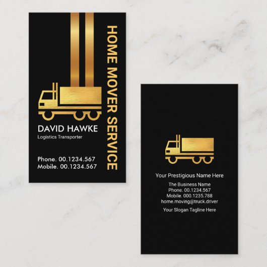 特殊垂直金ゴールドロジスティック線の移動 名刺 (正面/裏面)