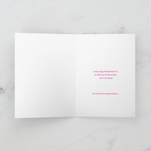 特殊孫娘ハッピーバースデーかわいらしフローラ シーズンカード (内部)