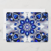 特殊招待状とブルーホワイトデザイン 招待状 (裏面)