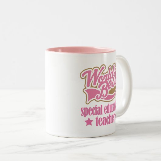 特殊教育の先生のギフト(世界のベスト) ツートーンマグカップ (正面右)
