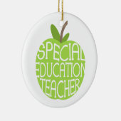 特殊教育の先生の緑のAppleのオーナメント セラミックオーナメント (右)