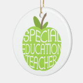 特殊教育の先生の緑のAppleのオーナメント セラミックオーナメント (左)