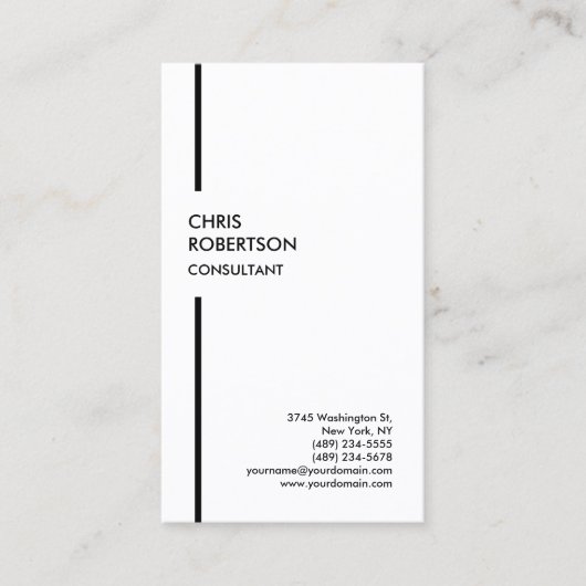 特殊独占的白黒プレーンモダン表示 名刺 (正面)