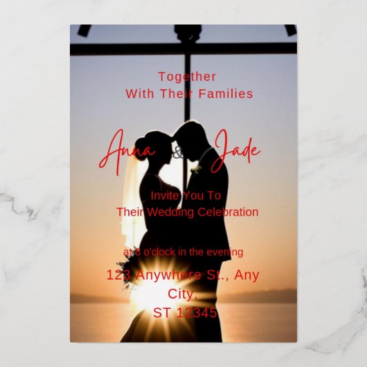 特殊箔の招待状 箔招待状 (正面)