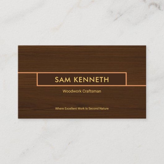 特殊箱木目テクスチャ建築ハンドマン 名刺 (正面)