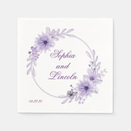 特殊紫結婚フローラ スタンダードカクテルナプキン