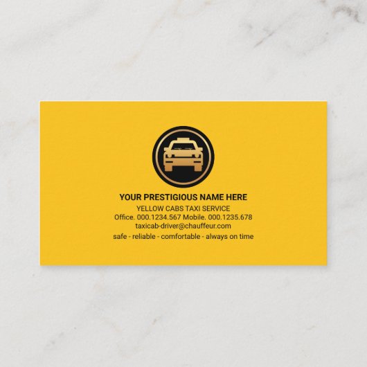 特殊縦型ブラックタクシーストライプ 名刺 (裏面)