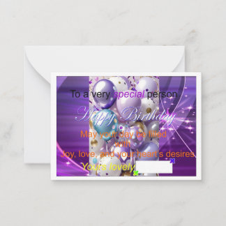 特殊誕生日カード ノートカード