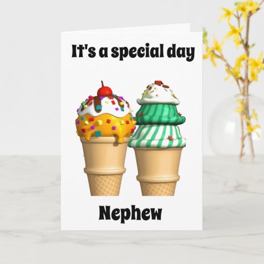 **特殊誕生日**特殊少年"特殊甥! カード (黄色い花)