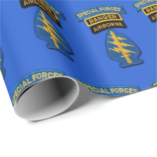 特殊部隊のグループの緑色のベレー帽SF SOF SFG SOC ラッピングペーパー