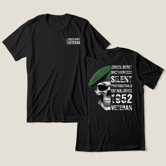 特殊部隊の兄弟愛を持つ退役軍人のドクロ トライブレンドTシャツ (デザイン正面&裏面)