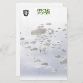 特殊部隊の緑色のベレー帽のグループの息子の文房具 便箋 (正面/裏面)