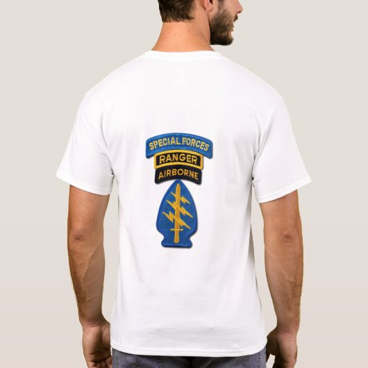 特殊部隊の緑色のベレー帽のレーンジャーSF SOF SFG SOC Tシャツ (裏面)