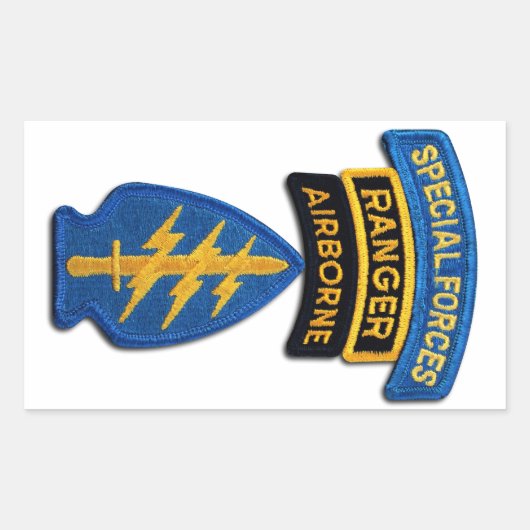 特殊部隊の緑色のベレー帽SF SFG SOFの退役軍人 長方形シール (正面)