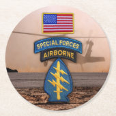 特殊部隊グリーンベレー退役軍人ビーツコースター ラウンドペーパーコースター (正面)