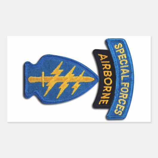 特殊部隊グリーンベレーSF SFG SOF退役軍人 長方形シール (正面)