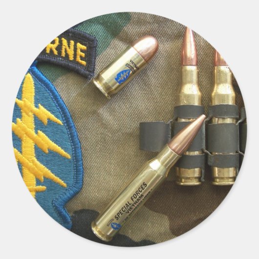 特殊部隊グリーンベレーVietnam War Vets ラウンドシール (正面)