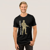 特殊部隊 - エリート軍事作戦員 トライブレンドTシャツ (正面全面)