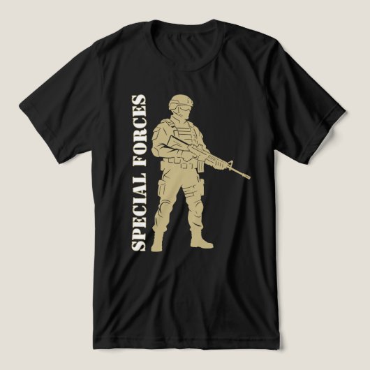 特殊部隊 - エリート軍事作戦員 トライブレンドTシャツ (デザイン正面)