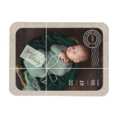 特殊配送小包ベビー誕生統計と写真 マグネット (横)