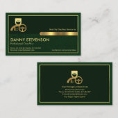 特殊金ゴールドフレームエメラルドグリーン層,ショーファ 名刺 (正面/裏面)