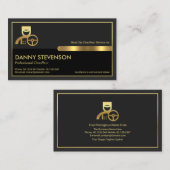 特殊金ゴールドフレームデュアルグレーレイヤ、ショーファ 名刺 (正面/裏面)