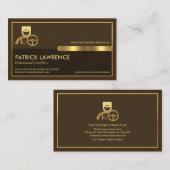 特殊金ゴールドフレーム茶グランジ層運転手 名刺 (正面/裏面)