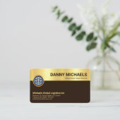 特殊金ゴールドブラウンレイヤーロジスティクス 名刺 (スタンド正面)