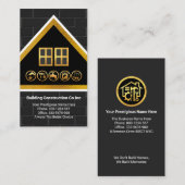 特殊金ゴールド屋上黒レンガ壁組積造 名刺 (正面/裏面)