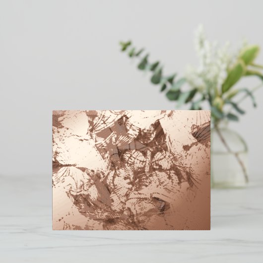 特殊金ゴールド抽象芸術蝶パターン 箔シーズンポストカード (立ち正面)