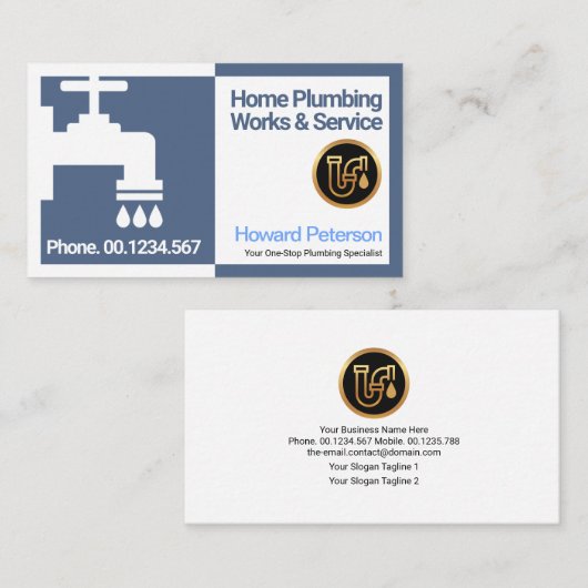 特殊青白水枠配管水栓 名刺 (正面/裏面)