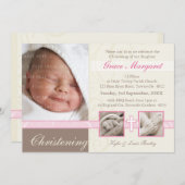 特殊《キリスト教》洗礼式や命名式招待状大切:: 5L 招待状 (正面/裏面)