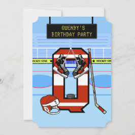 特注イニシャルQ アイスホッケー 招待状