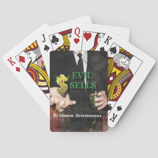 特注遊デザインの小説用カード「Evil Sells」 トランプ (裏面)