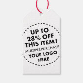 特注 28%オフ まとめ買い 割引 赤い紐 白 ギフトタグ (正面)