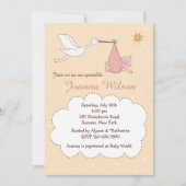 特産のベビーガールスプリンクル招待状 招待状 (正面)