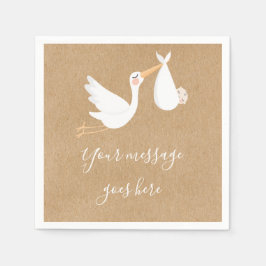 特産コウノトリの赤ちゃんシャワー スタンダードカクテルナプキン