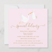 特産コウノトリの赤ちゃんシャワー 招待状 (正面)